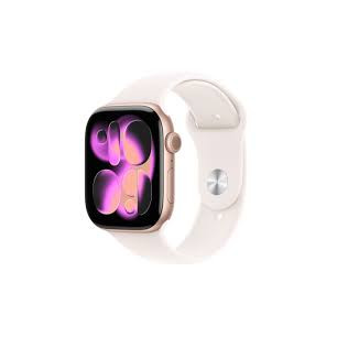 APPLE WATCH SERIES 11 GPS 46MM ROSE GOLD ALUMINIUM CASE WITH LIGHT BLUSH SPORT BAND S/M MEV64WF