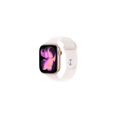 APPLE WATCH SERIES 11 GPS 46MM ROSE GOLD ALUMINIUM CASE WITH LIGHT BLUSH SPORT BAND S/M MEV64WF