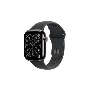 APPLE WATCH SERIES 11 GPS + CELLULAR 42MM SLATE TITANIUM CASE WITH BLACK SPORT BAND S/M MF8R4W