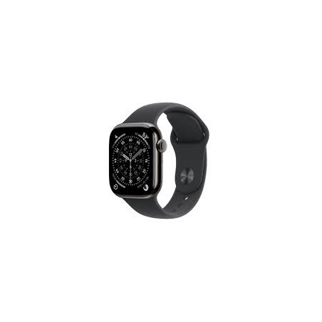 APPLE WATCH SERIES 11 GPS + CELLULAR 42MM SLATE TITANIUM CASE WITH BLACK SPORT BAND S/M MF8R4W
