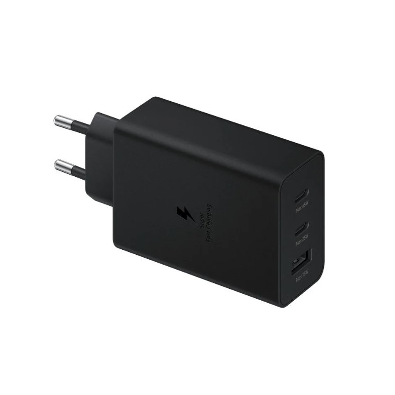 SAMSUNG POWER WALL CHARGER 65W TRIPLE 2XUSB-C + 1XUSB BLACK EP-T6530NBEGEU SAMSUNG POWER WALL CHARGER 65W TRIPLE 2XUSB-C + 1XUSB BLACK EP-T6530NBEGEU