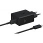 SAMGUNG POWER WALL CHARGER 50W 2XUSB-C + CABLE USB-C TO USB-C BLACK EP-T5020XBEGEU