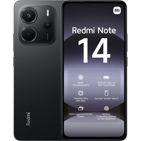 SM XIAOMI REDMI NOTE 14 4G BLACK 6,67 6+128GB EU MIDNIGHTBLACK NFC