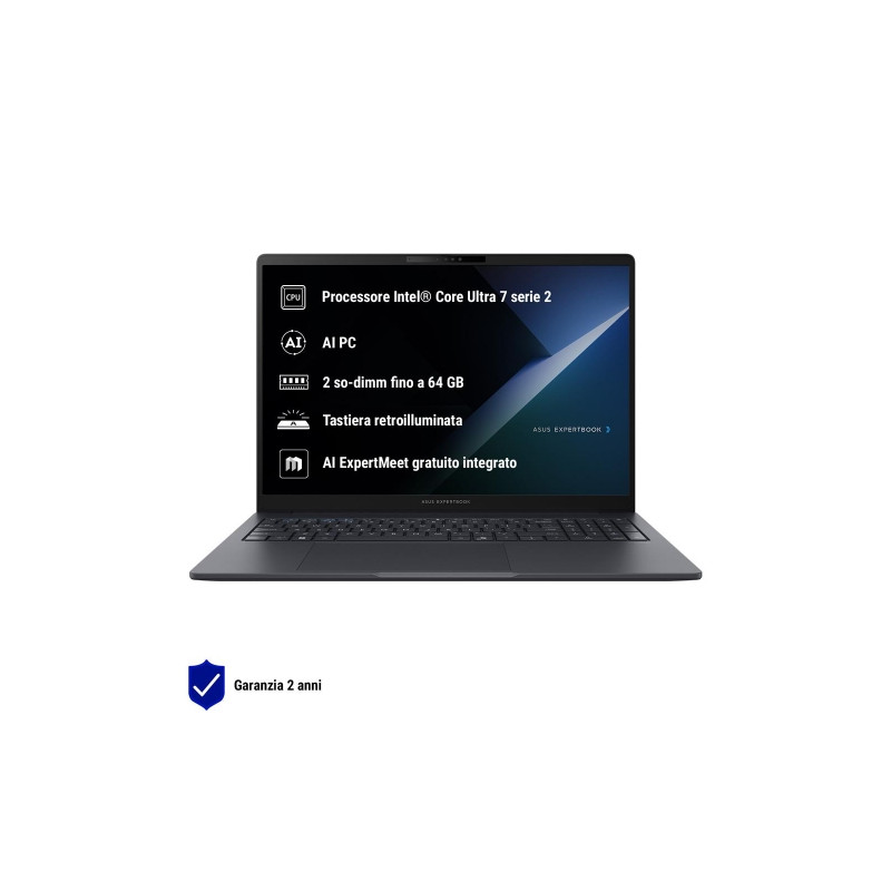 NB AI PC ASUS B3605CCA-MB0062X 16"WUXGA AG ULTRA5-225H 16DDR5 512SSD W11PRO 2Y CAM WIFI BT FP RI 4USB HDMI RJ45 TPM