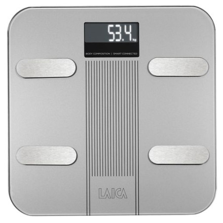 LAICA BATHROOM SCALE DIGITAL BLUETOOTH SMART BODY COMPOSITION SILVER 180KG PS7005