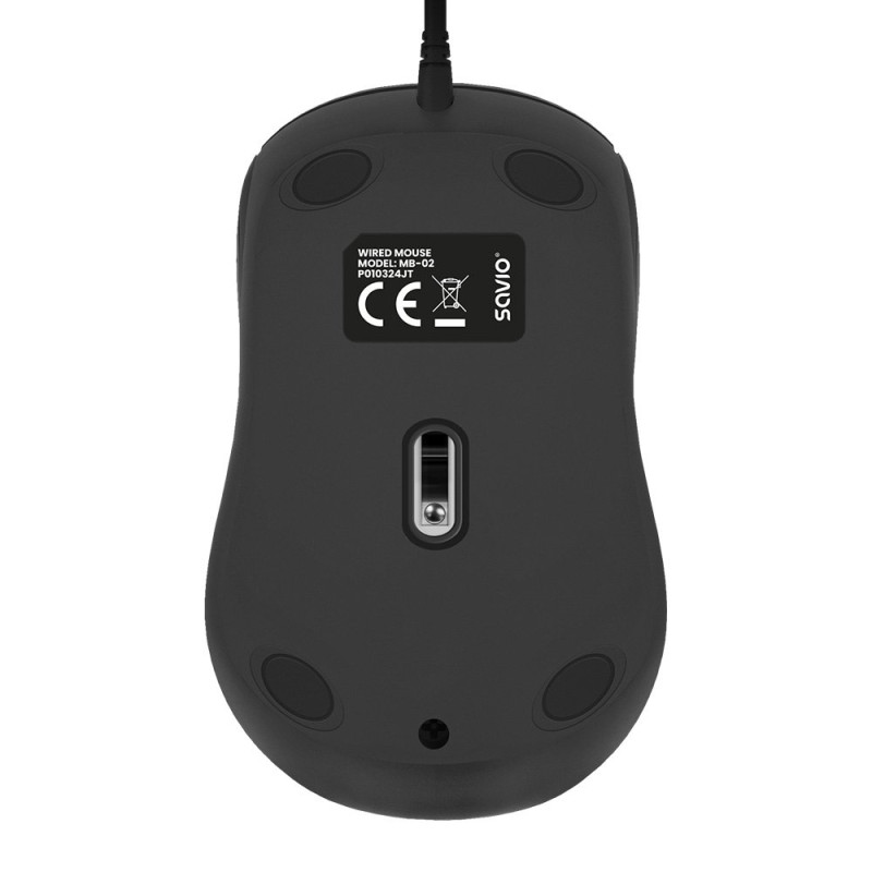 RATON OPTICO SAVIO MB-02 CON CABLE USB-A 1200 DPI