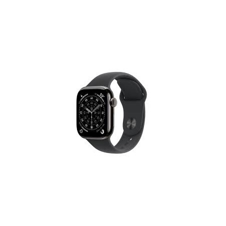 APPLE WATCH SERIES 11 GPS + CELLULAR 42MM SLATE TITANIUM CASE WITH BLACK SPORT BAND M/L MF8T4W