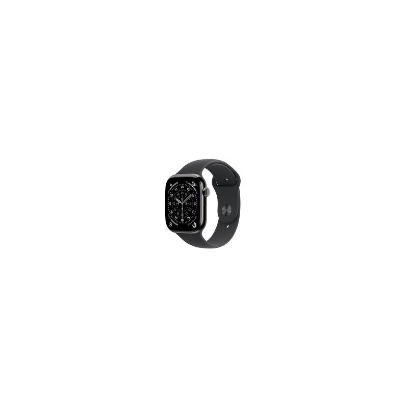 APPLE WATCH SERIES 11 GPS + CELLULAR 46MM SLATE TITANIUM CASE WITH BLACK SPORT BAND S/M MFD14W