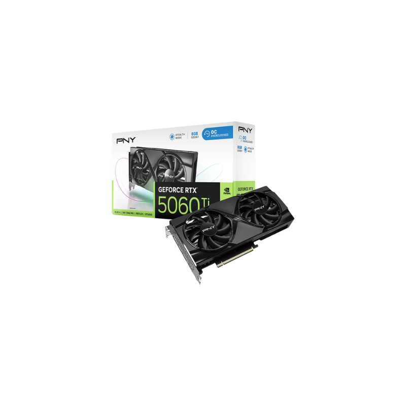 TARJETA GRÁFICA PNY RTX 5060TI OVERCLOCKED DUAL FAN 8GB