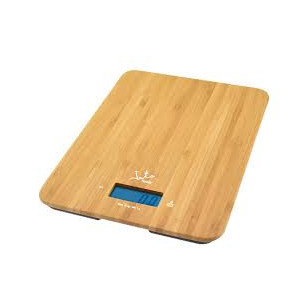 JATA ELECTRONIC KITCHEN SCALE 15KG MAX LCD TIMER AND CLOCK BAMBOO 720