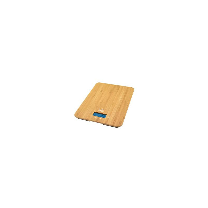 JATA ELECTRONIC KITCHEN SCALE 15KG MAX LCD TIMER AND CLOCK BAMBOO 720