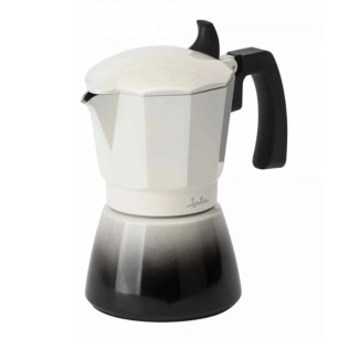 JATA ITALIAN COFFEE MAKER BISTREA INDUCTION ALUMINIUM BODY 6CUPS WHITE-BLACK HCAF2406