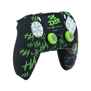 KIT FUNDA+GRIPS+STICKER MANDO PS5 BLADE  DC JOKER