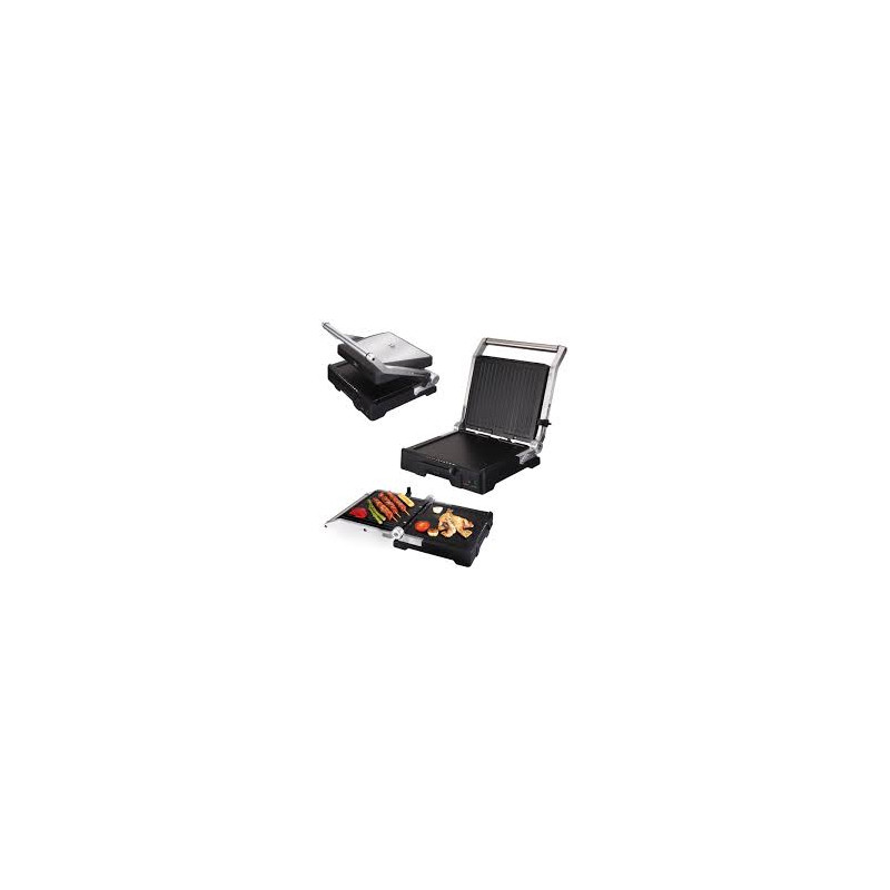 JATA GRILL DOUBLE NON-STICK 180º OPENING ADJUSTABLE 6 POSITIONS 2000W SILVER-BLACK GR1100