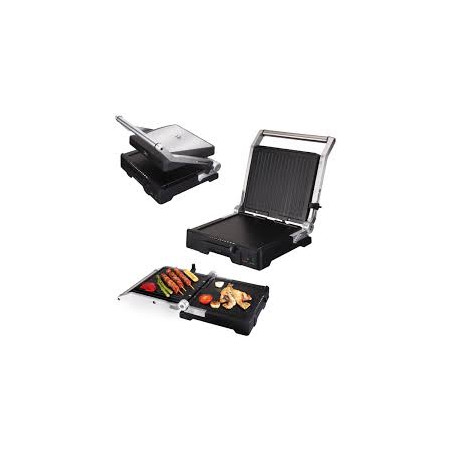 JATA GRILL DOUBLE NON-STICK 180º OPENING ADJUSTABLE 6 POSITIONS 2000W SILVER-BLACK GR1100