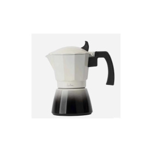 JATA ITALIAN COFFEE MAKER BISTREA INDUCTION ALUMINIUM BODY 9CUPS WHITE-BLACK HCAF2409