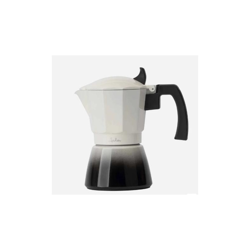 JATA ITALIAN COFFEE MAKER BISTREA INDUCTION ALUMINIUM BODY 9CUPS WHITE-BLACK HCAF2409