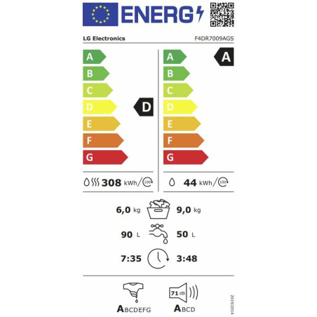 Lavatrice - Asciugatrice LG F4DR7009AGS 9 kg 6 Kg