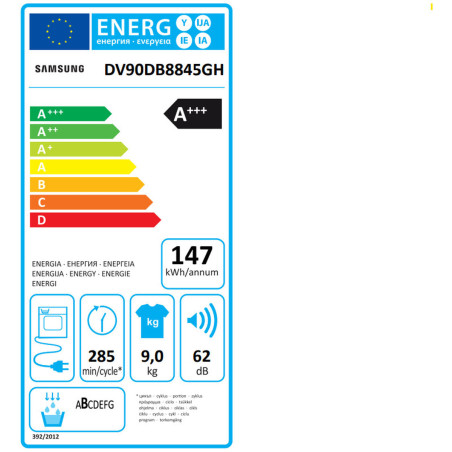 Asciugatrice a condensazione Samsung DV90DB8845GHU3 Bianco 9 kg