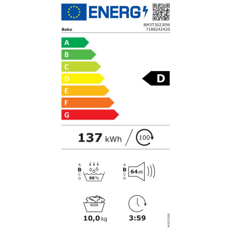 Asciugatrice BEKO BM3T30230W 10 kg