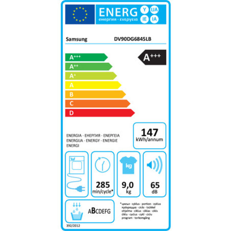 Asciugatrice a condensazione Samsung DV90DG6845LBU3 Nero 9 kg