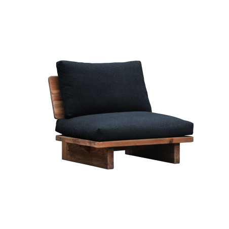 Poltrona Home ESPRIT Nero Naturale 95 x 88 x 75 cm