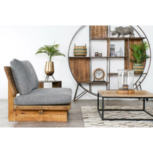 Poltrona Home ESPRIT Nero Naturale 95 x 88 x 75 cm