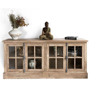 Credenza Home ESPRIT Naturale Legno Cristallo 180 x 40 x 82 cm