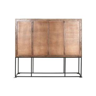 Armadio Home ESPRIT Bianco Nero Metallo Legno di mango 180 x 40 x 160 cm