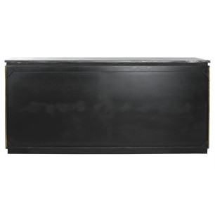 Credenza Home ESPRIT Nero Argentato Ottone Marmo 180 x 40 x 85 cm 180 x 40 x 86 cm