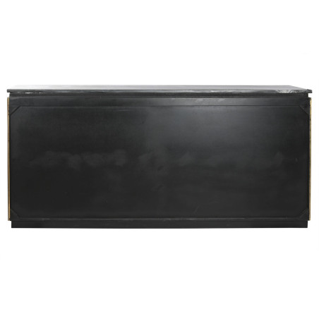 Credenza Home ESPRIT Nero Argentato Ottone Marmo 180 x 40 x 85 cm 180 x 40 x 86 cm