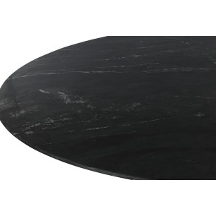 Tavolo da Pranzo Home ESPRIT Nero Naturale Marmo Legno di acacia 115 x 115 x 76 cm