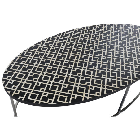 Tavolino da Caffè Home ESPRIT Nero Avorio 150 x 80 x 40 cm