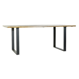 Tavolo da Pranzo Home ESPRIT Nero Naturale Metallo Legno di mango 200 x 100 x 76 cm