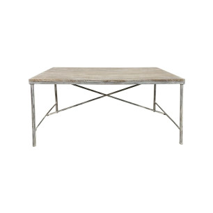 Tavolo da Pranzo Home ESPRIT Bianco Ferro Legno di mango 160 X 90 X 80 cm