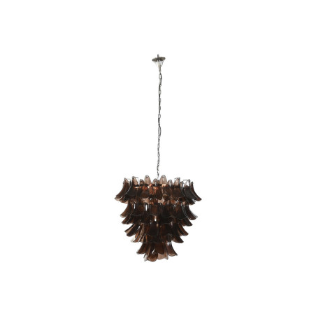 Lampadario Home ESPRIT Marrone Argentato Cristallo Acciaio 25 W 80 x 80 x 80 cm