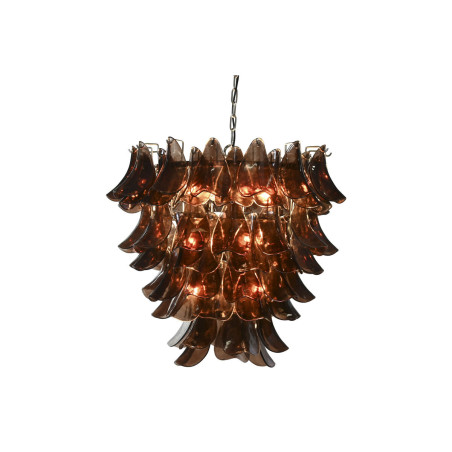 Lampadario Home ESPRIT Marrone Argentato Cristallo Acciaio 25 W 80 x 80 x 80 cm