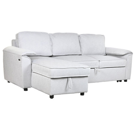 Divano Letto Home ESPRIT Grigio chiaro Moderno 220 x 153 x 88 cm