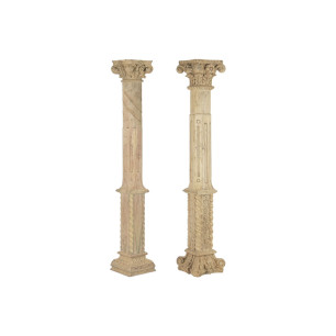 Statua Decorativa Home ESPRIT Naturale Colonna Decapaggio 30 X 30 X 200 CM