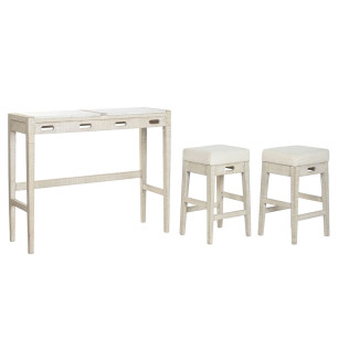 Tavolo con sedie Home ESPRIT Bianco Naturale 112 x 40 x 96 cm