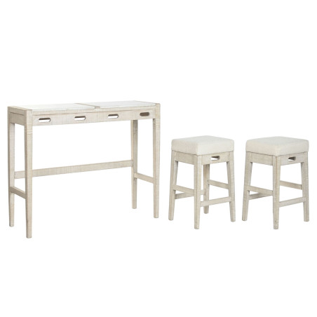 Tavolo con sedie Home ESPRIT Bianco Naturale 112 x 40 x 96 cm