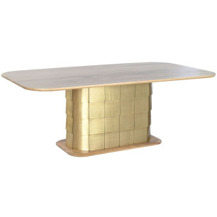 Tavolo da Pranzo Home ESPRIT Dorato Ottone Legno di mango 210 x 110 x 76 cm