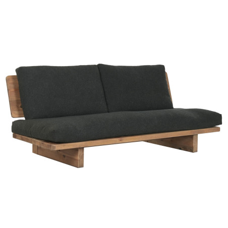 Divano Home ESPRIT Nero Naturale 195 x 90 x 78 cm