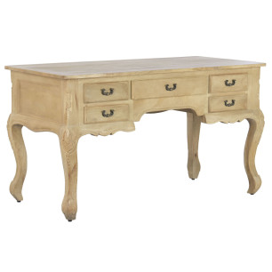 Scrivania Home ESPRIT Bianco Naturale Legno