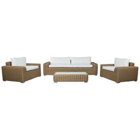 Mobili da giardino Home ESPRIT Bianco Marrone Beige Marrone Chiaro 248 x 85 x 80 cm 222 x 85 x 80 cm (4 Pezzi)