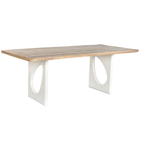 Tavolo da Pranzo Home ESPRIT Bianco Naturale Legno Riciclato Legno di mango 200 x 100 x 77 cm 200,5 x 100,5 x 77 cm