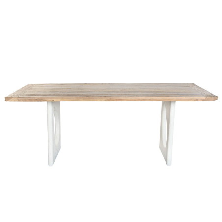 Tavolo da Pranzo Home ESPRIT Bianco Naturale Legno Riciclato Legno di mango 200 x 100 x 77 cm 200,5 x 100,5 x 77 cm