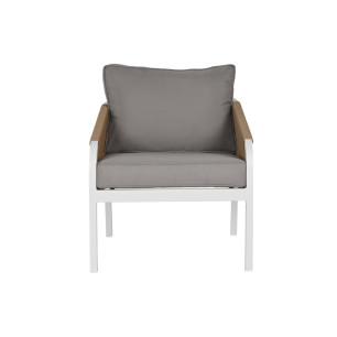 Set Tavolo con 3 Sedie Home ESPRIT Bianco Naturale Grigio chiaro 189 x 73 x 84 cm