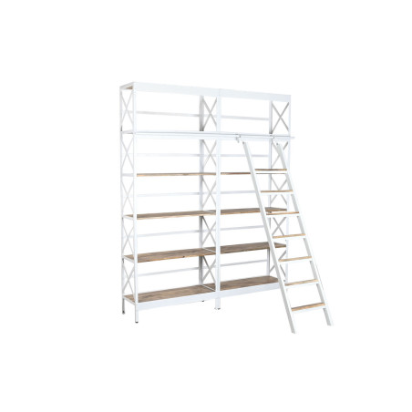 Scaffale Home ESPRIT Bianco Naturale Metallo Legno di mango 180 x 35 x 220 cm