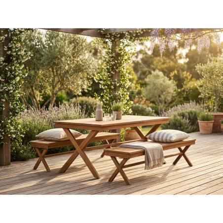 Tavolo da Pranzo Home ESPRIT Marrone Teca 200 x 100 x 78 cm